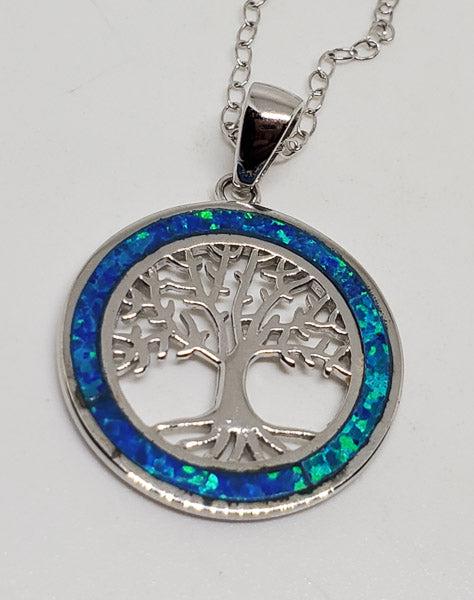 Fire Opal Tree of Life Sterling Silver Necklace (1 of 4)
