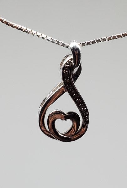 GOC Sterling Silver Diamond Heart Necklace (1 of 4)