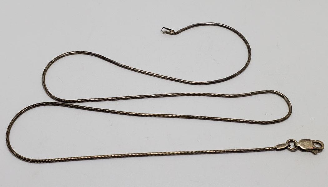 Sterling Silver Snake Chain: Please review the pictures in detail as they are a major part of our description. The item pictured is the exact item you will receive.Ã‚ Length: 18 Inches Weight in Grams: 4.18 Hallmarks and Stamp