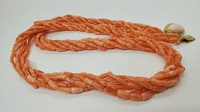 Vintage 10k Gold and Coral Necklace (1 of 3)