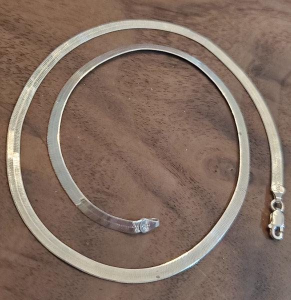 925 Italy Sterling Silver Herringbone Chain (1 of 3)
