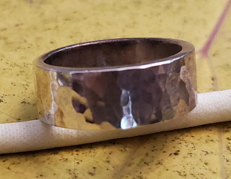 Sterling Silver Hammered Band Ring sz 8 (1 of 4)