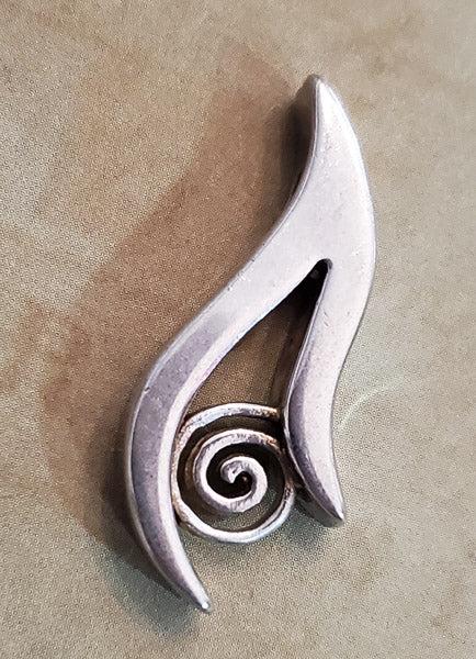 Signed Sterling Silver Abstract Pendant (1 of 4)