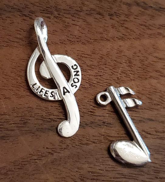 Music Themed Sterling Silver Charm Lot (1 of 3)