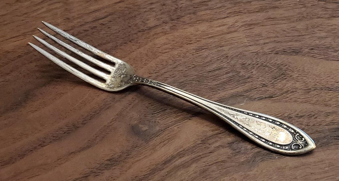 Vintage Extra Coin Silver Pat. Apld. For Fork: Length: 6 inchesÃ‚ Weight in Grams: 20.76 Hallmarks and Stamps: Coin Silver, Pat. Apld. For, Extra Please note: All items are taken at stamped value and are not tested unless stated. As with many v