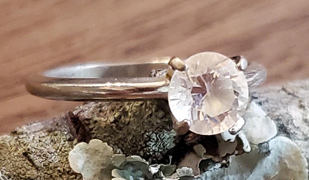 Sterling Silver ESPO Solitaire Ring sz 8 (1 of 4)