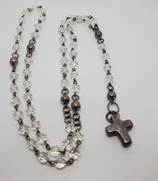 Sterling Silver Clear Crystal Rosary (1 of 5)