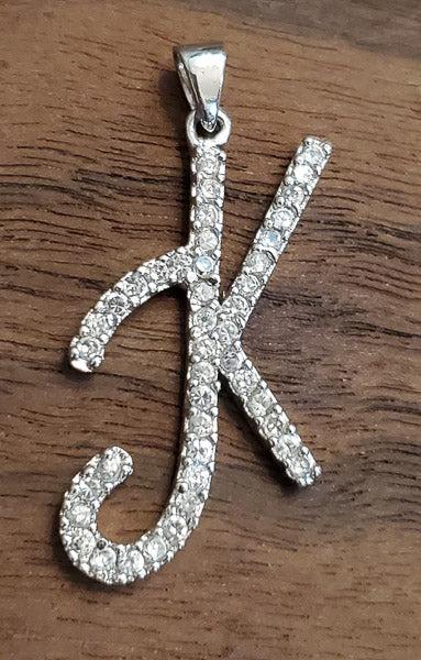 Initial K Sterling Silver Pendant (1 of 3)