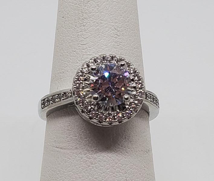 Halo Design Sterling Silver Adjustable Ring (1 of 5)