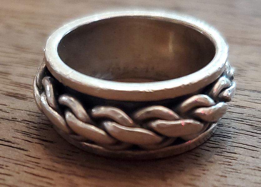 Sterling Silver Rope Designed Spinning Ring Sz 5 (1 of 4)