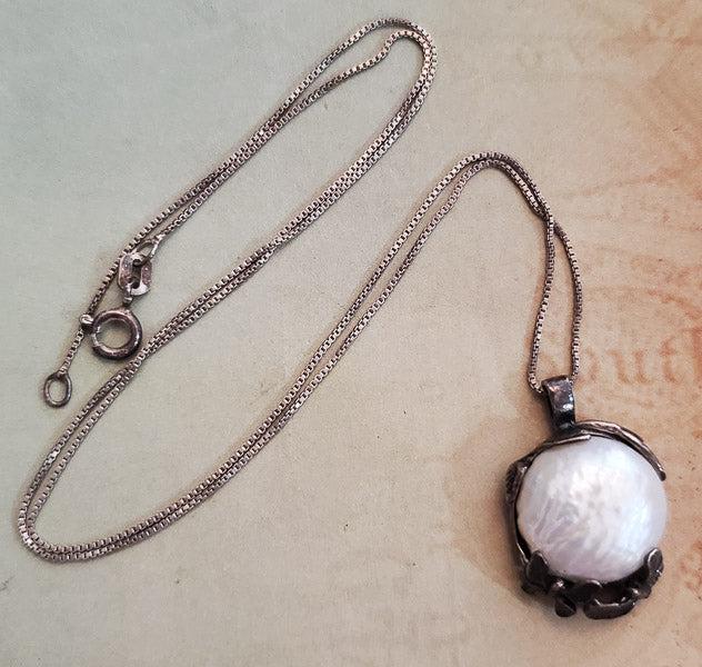 Baroque Pearl Sterling Silver Butterfly Necklace: Please review the pictures in detail as they are a major part of our description. The item pictured is the exact item you will receive. Length: 16.5 Inches and Pendant has a 23.3mm drop and is 15.2mm 