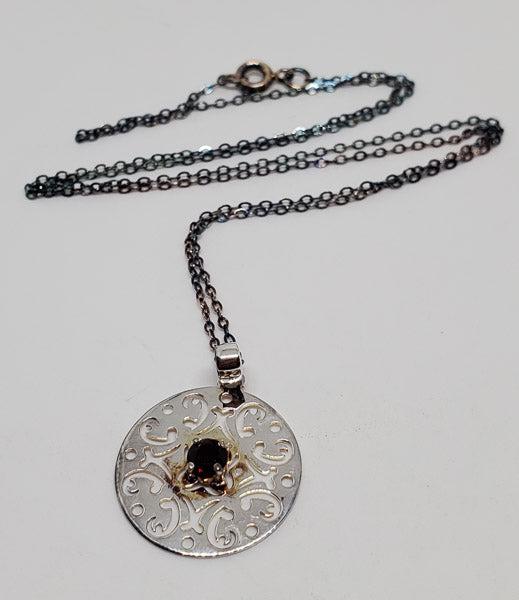 Dainty LA Sterling Silver Garnet Necklace (1 of 3)