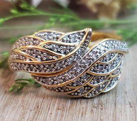 Zales 1/8 cttw Diamond Wings Sterling Silver Ring sz 7 (1 of 4)