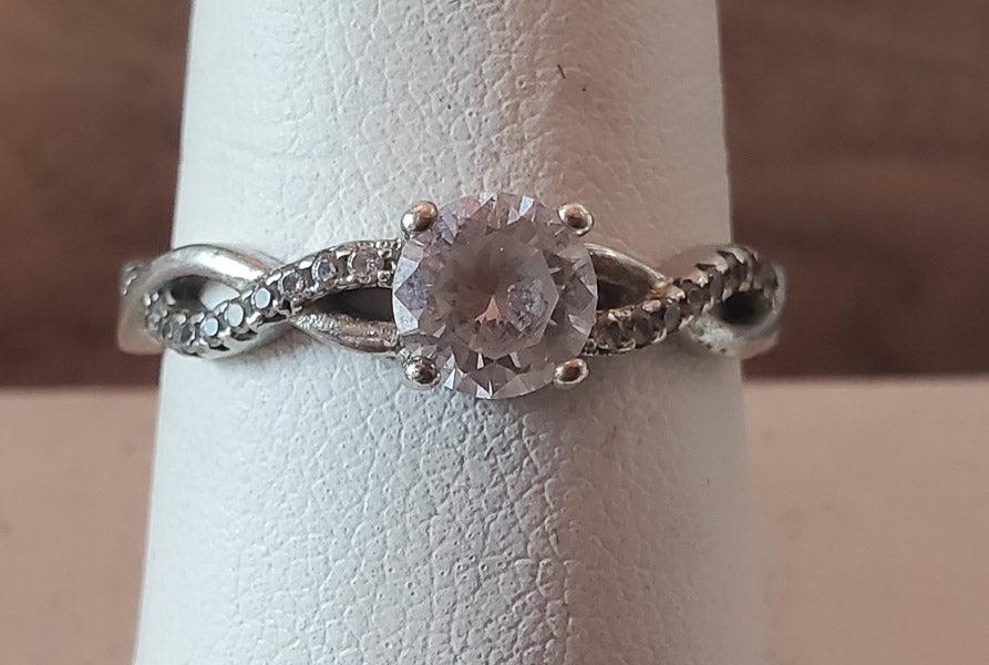 Sterling Silver Solitaire Ring sz 9.5 (1 of 4)