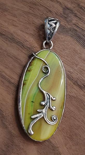 Sterling Silver Oval Agate Pendant (1 of 4)