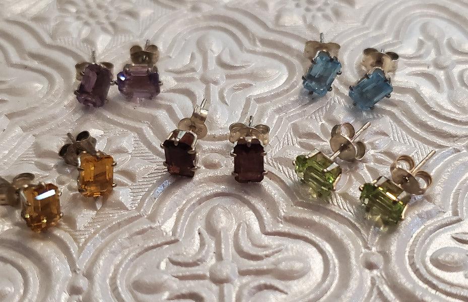 925 Sterling Silver 5pc Gemstone Earrings (1 of 5)