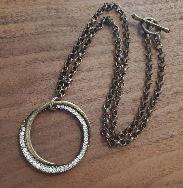 Lucky Brand Circle Rhinestone Necklace (1 of 4)