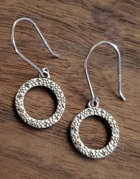 Sterling Silver Diamond Circle Earrings (1 of 4)