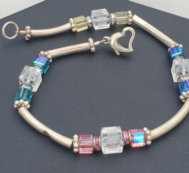 Sterling Silver Crystal Beaded Bracelet (1 of 4)