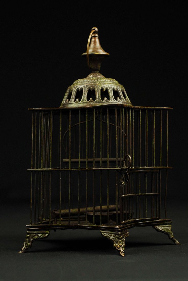Vintage Indian Bronze Decorative Bird Cage Aug 25 2019