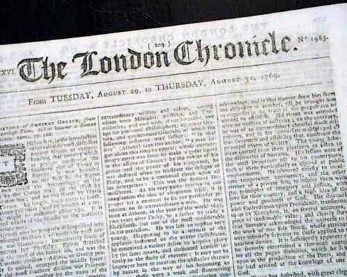 1769,  Pre- Revolutionary War Tensions, Newspaper (1 of 4)