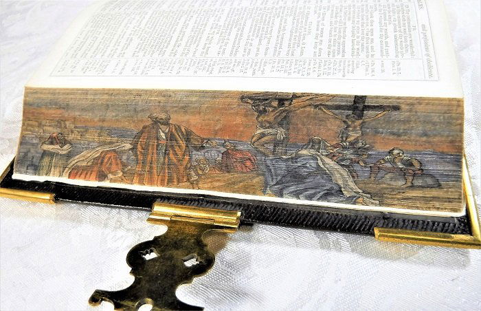 1856, HOLY BIBLE ,Split Double 4 Edge painting, 1st ed (1 of 20)