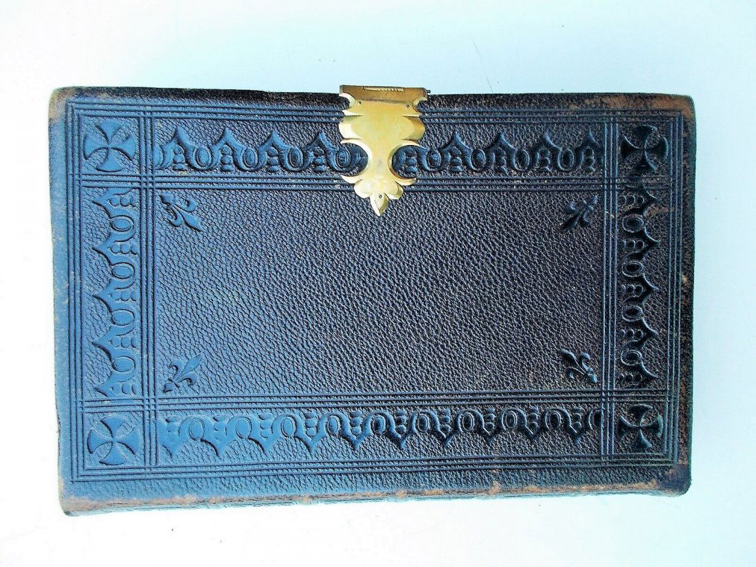 1863,  Polyglot Bible Leather Bound with Brass Clasp (1 of 4)