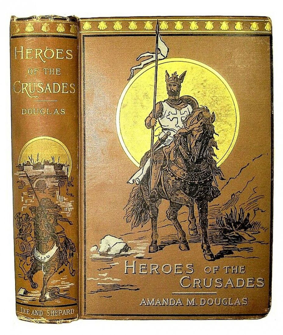 1890,THE CRUSADES, KNIGHTS TEMPLAR, Gustave Dore,1st ed: 1890,THE CRUSADES, KNIGHTS TEMPLAR, Gustave Dore,1st edition ILLUSTRATED WITH 50 PLATES-DECORATIVE BINDING Places and Historical Subject Matter Discussed, Illustrated in this Book, Heroes of the Crusa