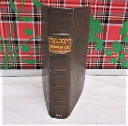 1543 LATIN BIBLE - EARLY CATHOLIC BIBLE: 1543 LATIN BIBLE - EARLY CATHOLIC BIBLE Complete, with signatures. Separate title to Paul's epistles, and inserted index leaf from later (likely 17th C) bible. Full antique-style speckled calf, boards