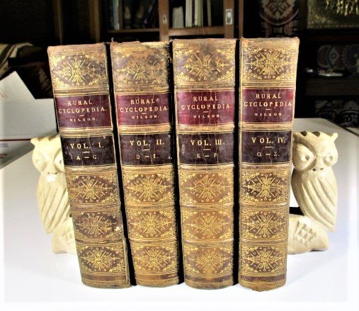 1846 Wilson RURAL FARMERS CYCLOPEDIA 1st Edition: 1846 Wilson RURAL FARMERS CYCLOPEDIA 1st Edition 4 Vols 64 PLATES Agriculture Farrier Farmer Rev. John M. Wilson, (Editor). THE RURAL CYCLOPEDIA, Or a General Dictionary of Agriculture, and of the Art