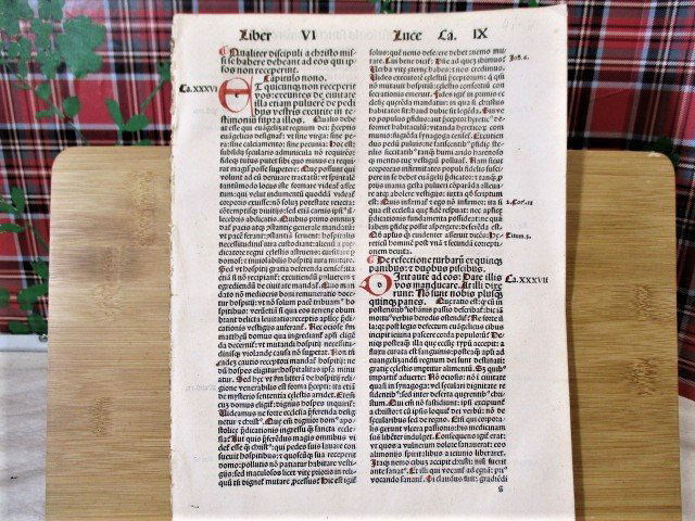1492, Quire of 8 Incunabula Leaves Opera by Ambrosuis (1 of 20)