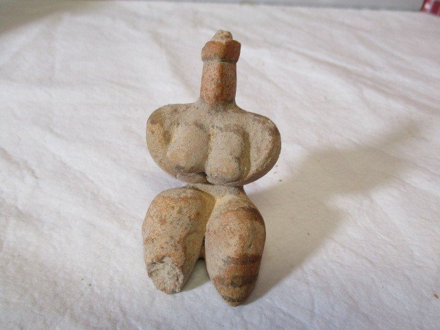 6000 to 5100 BC Neolithic culture known as Halaf: This painted clay figurine with its exaggerated features is characteristic of the Neolithic culture known as Halaf circa 6000 to 5100 BC. This culture, originally from the regions of Syria and souther