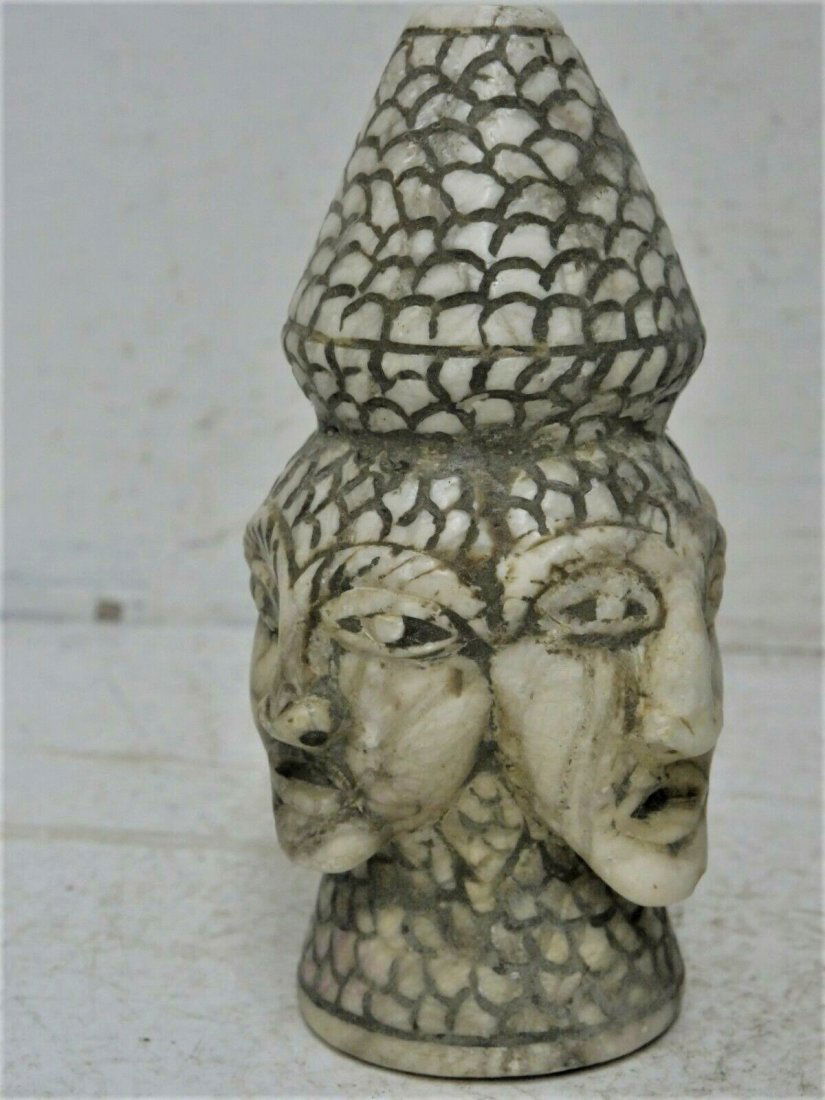 400 + - BC MOST UNUSUAL 4 HEAD ALABASTER INCENSE HOLDER (1 of 11)