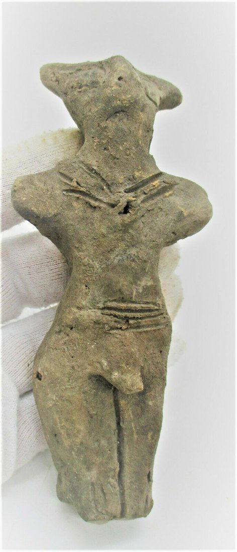 6000 + - BC NEOLITHIC Fertility Male Terracotta Statue (1 of 3)