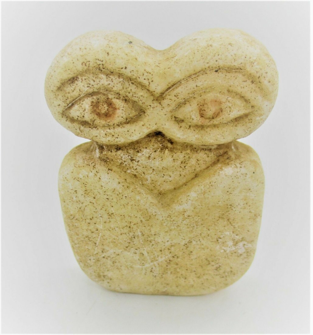 5000 + - BCE ANCIENT STONE CARVED ALL SEEING EYE IDOL (1 of 3)