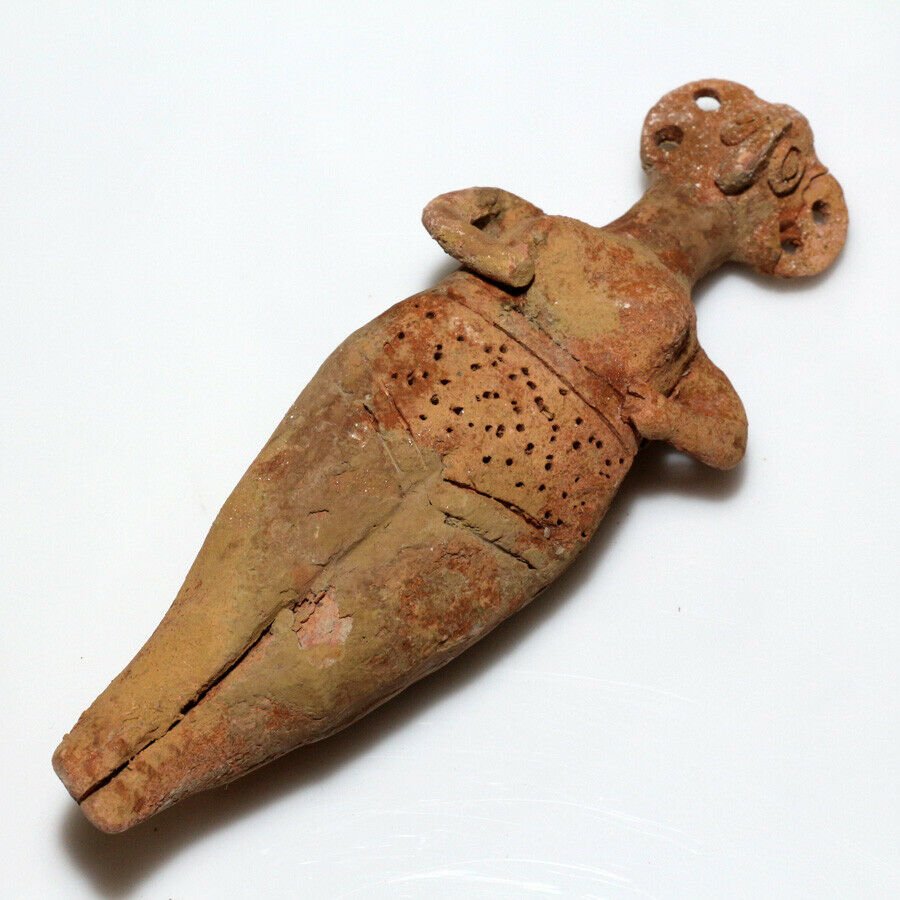 1200-800 Ancient Syrian Hittite Terracotta Fertility: 1200-800 + - Ancient Syrian-Hittite Terracotta Fertility Female Idol / Figurine