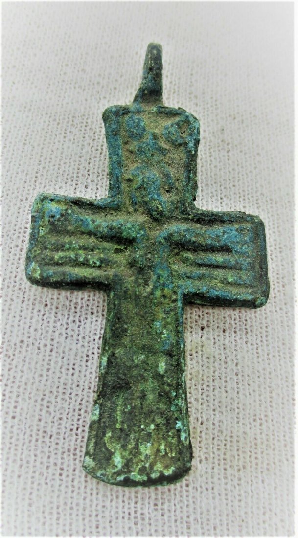 MEDIEVAL RELIGIOUS BRONZE CRUCIFIX CROSS: MEDIEVAL RELIGIOUS BRONZE CRUCIFIX CROSS AMULET WEARABLE