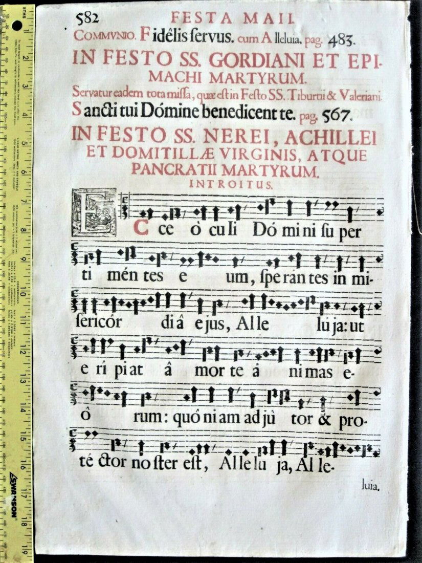 1671   Music Leaf Gradual, Gregorian Chant (1 of 2)