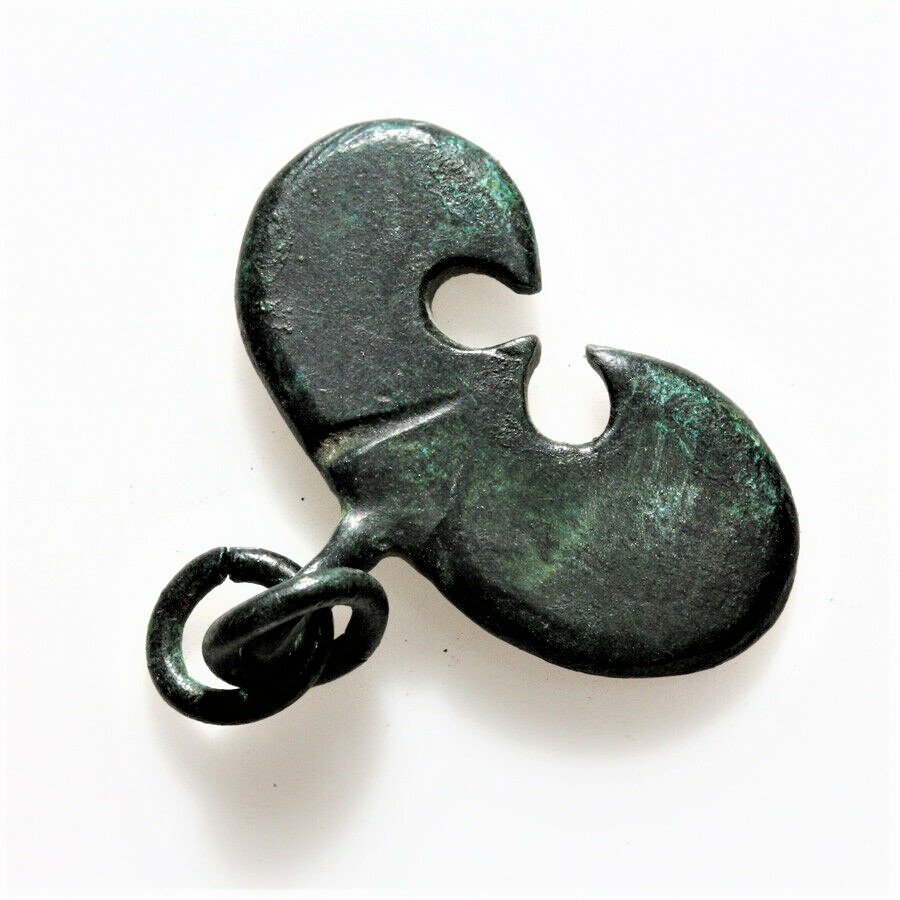 100-400 AD ANCIENT ROMAN BRONZE LUNAR PENDANT (1 of 2)