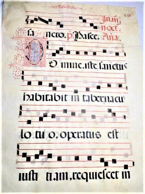 1500 Gregorian Chant Manuscript,Lambskin Vellum,V Rare (1 of 10)