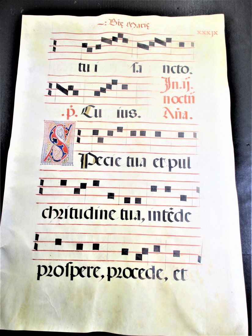 1500 Gregorian Chant Manuscript,Lambskin Vellum,V Rare (1 of 13)
