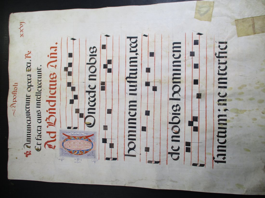 1500 Gregorian Chant Manuscript,Lambskin Vellum,V Rare (1 of 10)