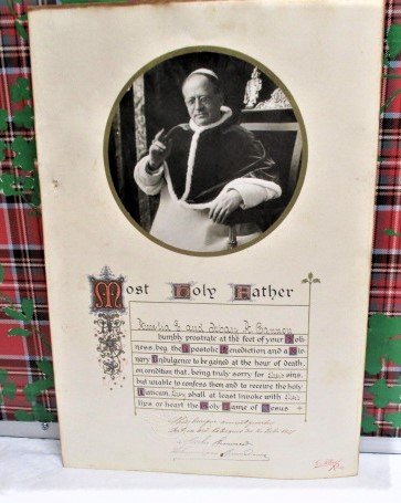 1927 Signed-sealed PAPAL indulgence Holy Year: 1927 Signed-sealed PAPAL indulgence Holy Year historical, religious ephemera! This is a very hard-to-find, collectable historical religious document and ephemera item from the 1927 Roman Catholic Holy