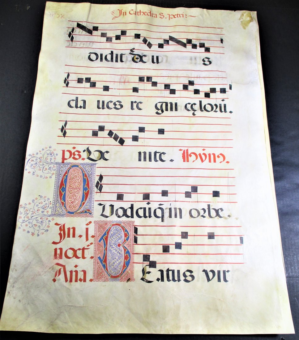 1500 Gregorian Chant Manuscript,Lambskin Vellum,V Rare (1 of 10)