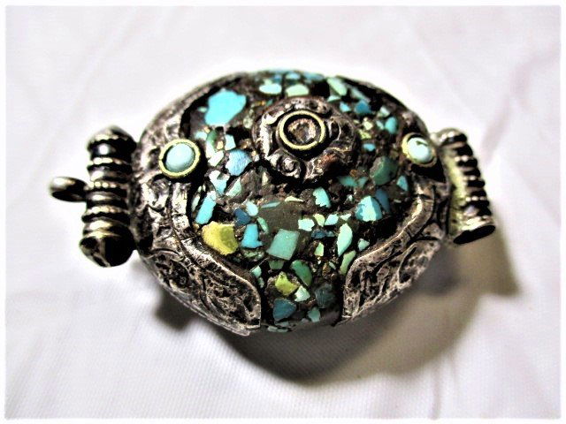 Nice Vintage Near Eastern Silver Enameled Pendant (1 of 6)