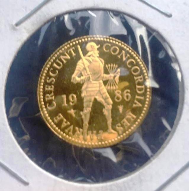 Netherlands Indie Gold Coin Concordia year 1986 (1 of 2)