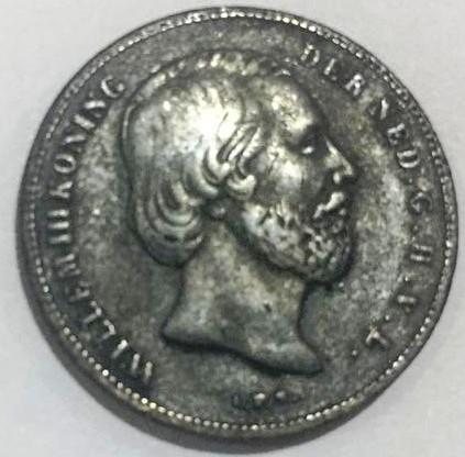 Netherlands Indies Coin 1/2 Gulden willem III black (1 of 2)