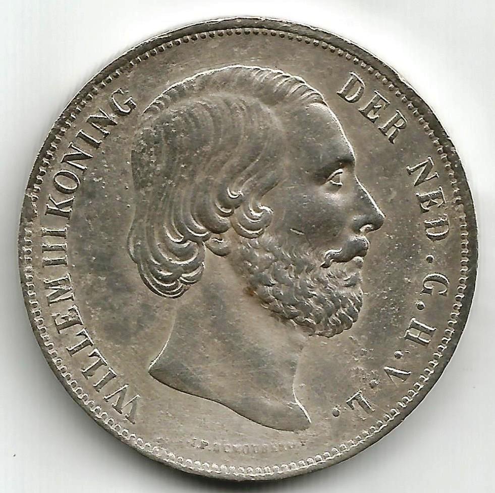 Netherlands Indies Coin 2 1/2 Gulden Willem III 1864 (1 of 2)