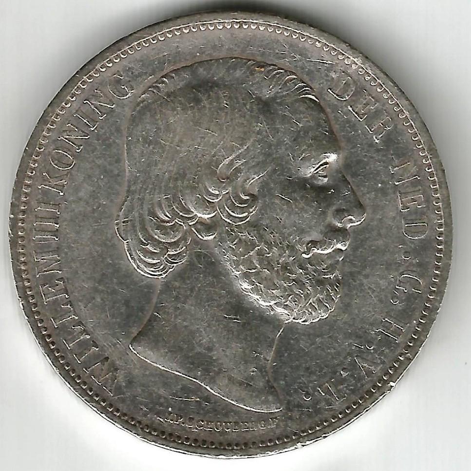 Netherlands indies Coin 2 1/2 Gulden Willem III 1865 (1 of 2)