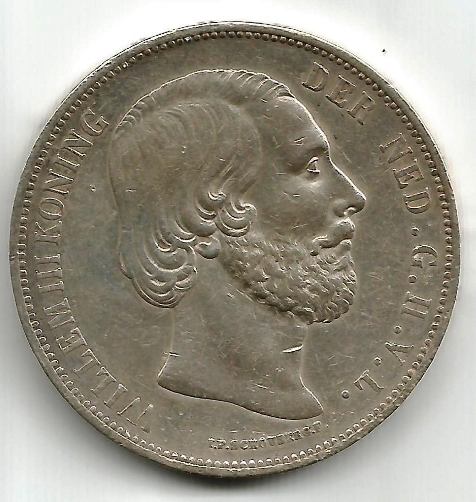 Netherlands indies Coin 2 1/2 Gulden Willem III 1866 (1 of 2)